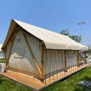 Outdoor Glamping Safari Tents Double Square Steel Waterproof Camping Family Four Season Luxury Hotel Canvas Event Tent Sale