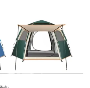 Outdoor Hexagonal Four Season Glass Fiber Rod Camping Thickened Rainproof Children’s Equipment Fully Automatic Portable Pop up Tent