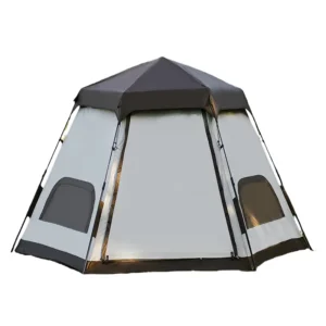 Outdoor Hexagonal Large Tent Fully Automatic Unfolding Camping and Hiking Outdoor Thick Rainproof Camping Equipment for Outings