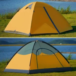 Outdoor Hiking Dome Tent, Waterproof and Windproof, Lightweight Portable Backpacking Camping Tent for 3-4 People, Four-Season