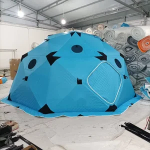 Outdoor Hiking Insulated Octagon Ice Shelter Fishing Dome Tent Spherical Winter Camping Multi-Person Warm Pop-Up Sauna Tent