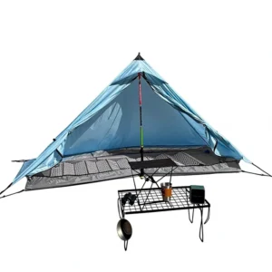 Outdoor Hiking Tent Lightweight Mountaineering Easy Camping Four Seasons Hiking Camping Tent with Hiking Staff