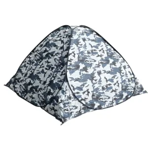 Outdoor Ice Fishing Thick Tent with Chimney Opening, Snowproof Windproof Folding Design, Waterproof, 2-3 Person Capacity