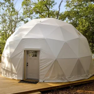 Outdoor Igloo Glamping Capsule Wooden House Metal Frame Dome Tent