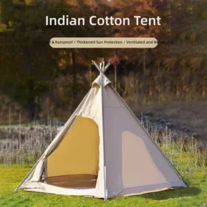 Outdoor Indian Pyramid Tent Portable Foldable Windproof & Rainproof Camping Pyramid Tent