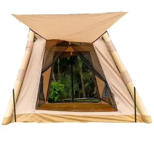 Outdoor Inflatable Camping Tent Family 3 5 Person Automatic Oxford Tent with Canopy for Wilderness Camping