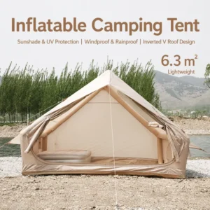 Outdoor Inflatable Camping Tent Single Door Skylight Waterproof Windproof Easy Setup Glamping Air Tent