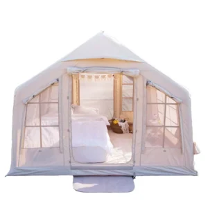 Outdoor Inflatable Camping Tent with One Room and Hall, Cotton Fabric, Breathable and Rainproof