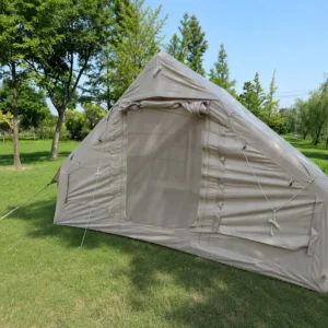 Outdoor Inflatable Tent 6.3sqm Entry Level Single Door 210D Oxford Khaki Glamping Air Cabin Simple Operation Affordable Shelter
