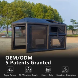 Outdoor Inflatable Tent Immersive Experience 4*2.6*2.6M Oxford Fireproof Portable Camping Inflatable Canopy Tent With Stove Hole