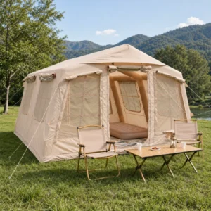Outdoor Inflatable Tent for 5 People 13.68 Sqm Oxford Camping Air Beam Quick Setup Custom