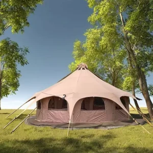 Outdoor Large Family Waterproof Yurt Glamping Bell Tent with Stove Jack