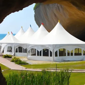 Outdoor Large White PVC Pagoda Wedding Tent Customizable Logo Printing 3×3 4×4 5×5 6×6 Aluminum Marquee for Parties Sports High