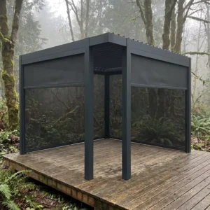 Outdoor Louver Sun Awnings Patio Terrace Canopy Waterproof Electric Gazebo Bioclimatic Louvered Aluminum Pergola