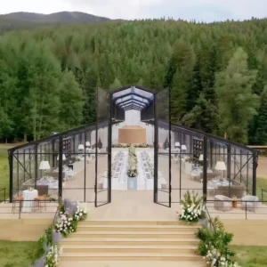 Outdoor Luxury Large Strong Black Frame Wedding Party Venue Event Atrium Marquee Reception Tent for Marriage Ceremony