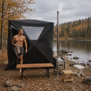 Outdoor Mid-to-High-End 5-9 Person Large Sauna Tent One Bedroom Insulated Outdoor Steam Sauna Room