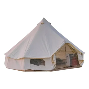 Outdoor Mongolian Yurt Tent Camp Four-Season Luxury Camping Farmhouse Homestay Pyramid-Shaped Chimney Oxford Cloth Cotton