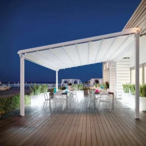 Outdoor Motorized Retractable Roof Pergola Waterproof Sunshade Canopy Awnings with Remote Control