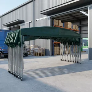 Outdoor Movable Push-Pull Trading Show Tent Car Garage Storage Warehouse Canopy Foldable with Wheels