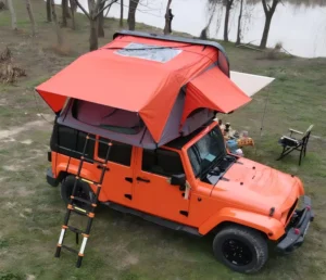 Outdoor Offroad Car Roof Top Tent Light Aluminum Frame 110g Color Fastening Mesh Waterproof ABS Hardtop Rooftop Tent