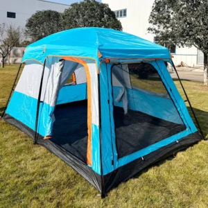 Outdoor One-Bedroom One-Living-Room Hiking Camping Portable Folding Tent for Families 5-12 People Sun and Rainproof