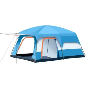 Outdoor Oxford Four-Season 5-8 Person Thick Rainproof Camping Tent, Two Bedrooms, One Living Room, Fiberglass Poles