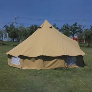 Outdoor PVC Canvas Bell Tent 4m 5m Safari Yurt Glamping Mongolian Style Waterproof