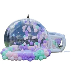 Outdoor PVC Transparent Single Tunnel Inflatable Bubble Tent CE Approved Blower Ball Diameter 3M for Family Camping Backyard