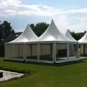 Outdoor Pagoda Tent for Sports Events and Concerts, Aluminum Frame, Heavy-Duty PVC Roof, Custom Logo Printing