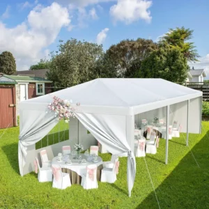 Outdoor Party Pergola Aluminum Heavy Duty Canopy with Screen for Parties Weddings Backyard Patio