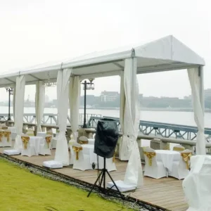 Outdoor Party Tent with Aluminum Frame and PVC Cover Made of Durable Polyester Fabric
