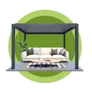 Outdoor Pergola Canopy With Galvanized Steel Roof and Aluminum Frame Hardtop Gazebo