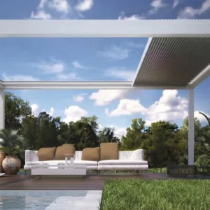 Outdoor Pergola Shade Aluminum Pergola with Retractable Roof for Garden Patio Deck Backyard