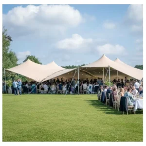 Outdoor Polyester Stretch Tent Aluminium Poles UV Resistant Four-Season for 300 People Wedding Marquee Party