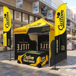 Outdoor Portable Aluminum Folding Waterproof Windproof Advertising Tent 500D Oxford Fabric Digital Printing for Trade Show