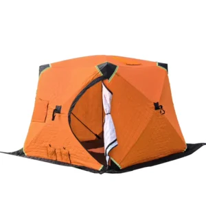 Outdoor Portable Pop-Up Sauna Tent with Stove Hole Thickened Cube Quick Set-Up Ice Fishing Tent