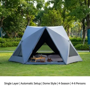 Outdoor Portable Quick-Setup Auto-Open Dome Tent 2000-3000mm Waterproofing Four Seasons Use Single-Layer Oxford Cloth 190T