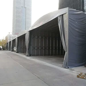 Outdoor Rainproof Mobile Warehouse Factory Folding Retractable Canopy Aisle Movable Sliding Canopy