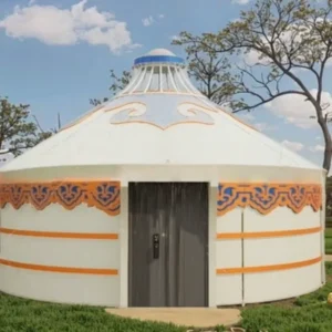 Outdoor Rainproof Windproof PVC Yurt Tent Double Layer Four-Season One Bedroom >3000mm Waterproof Sun Shading Barbecue