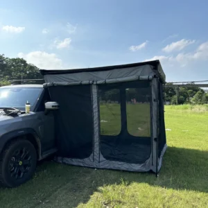 Outdoor Retractable Roof Top Camping Car Rack 4WD Awning 4X4 Canvas Tent with Aluminum Pole for Trailers and 4WD Vehicles