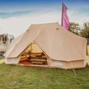 Outdoor Safari Glamping Tent Waterproof Cotton 6M Luxury Yurt Emperor Bell Tent Yurt Tourist Tent for Family Camping