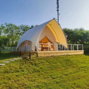 Outdoor Sailing Shaped Glamping Tent Hotel Luxury Safari Tent with Bathroom for Glamping Holiday Retreat