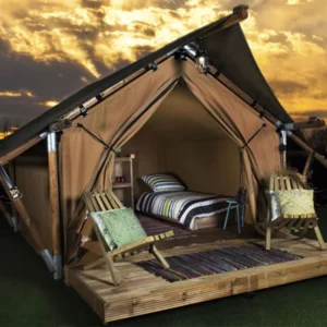 Outdoor Seasoned Canvas Safari Tents Glamping Tents