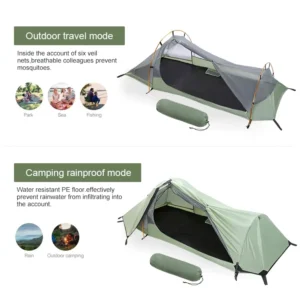 Outdoor Single-Person Customizable-Color Tunnel Camping Tent