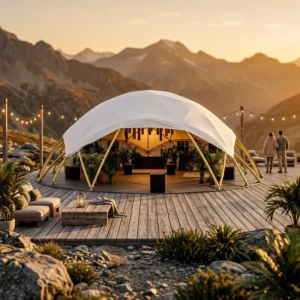Outdoor Spherical Sky Dome Tent 12.5m Diameter 3D Panoramic View for Camping Resort Glamping Event Venues Scenic Tourism