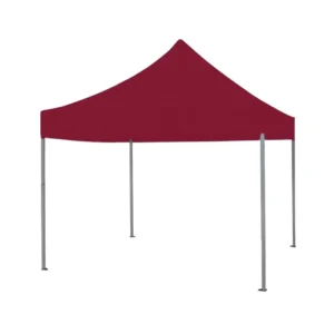 Outdoor Steel Foldable Red Gazebo Canopy Sidewalls 3x3m Backyard Exhibition Waterproof Lightweight 420D Oxford Fabric PVC