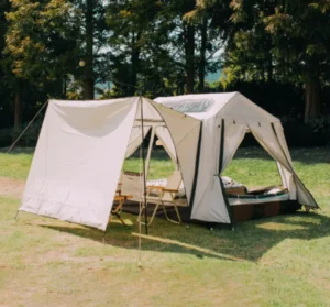 Outdoor Straight Shape Popup Tent with Extended Sun Shelter Camping Portable Tent