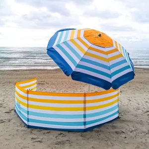 Outdoor Sun Protection Standard Striped Wooden Pole Beach Wind Fence Screen Sun Shelter Garden Beach Windbreak