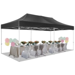 Outdoor Sunshade Canopy UV Protection Retractable Folding Aluminum Frame Waterproof Advertising Tent