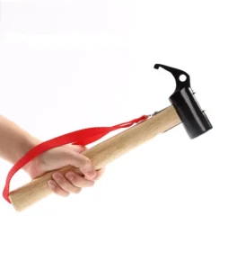Outdoor Tent Peg Claw Hammer Lightweight Stainless Steel Camping Hammer with Wood Handle